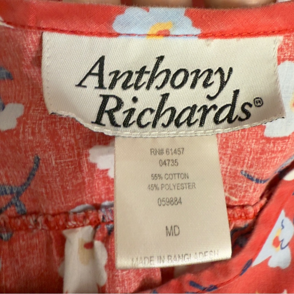Vintage Anthony Richard’s red floral sleeve dress size M - Picture 7 of 8